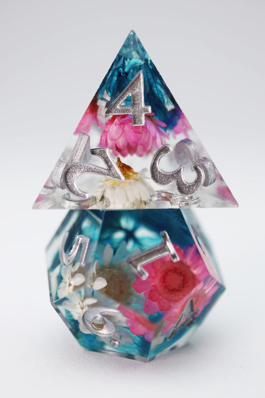 Foam Brain - Sharp Edge Resin RPG Dice Set: Wildflower Bouquet