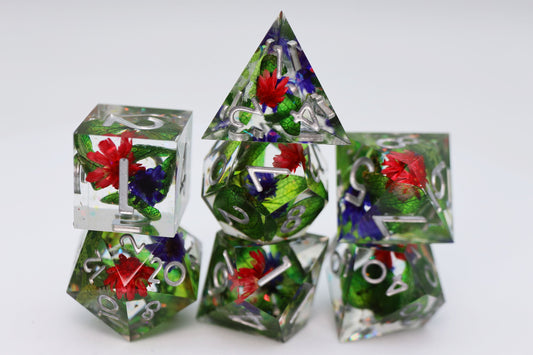 Foam Brain - Sharp Edge Resin RPG Dice Set: Harmonius Buds
