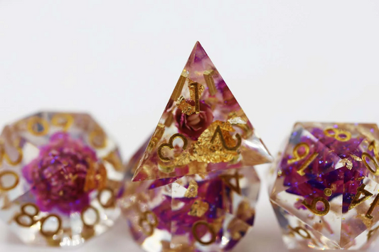 Foam Brain - Sharp Edge Resin RPG Dice Set: Purple Lotus