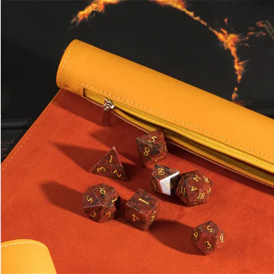 Foam Brain - Burnt Yellow Leather Foldable Dice Mat