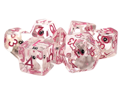 7 Piece DnD RPG Dice Set: Infused - Pink Bunny Rabbit