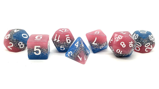 7 Piece DnD RPG Dice Set: Gradients - Bubblegum Blast