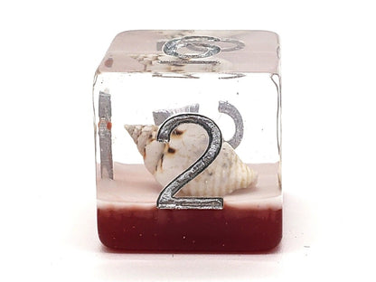 7 Piece DnD RPG Dice Set: Infused - Beach Party - Red