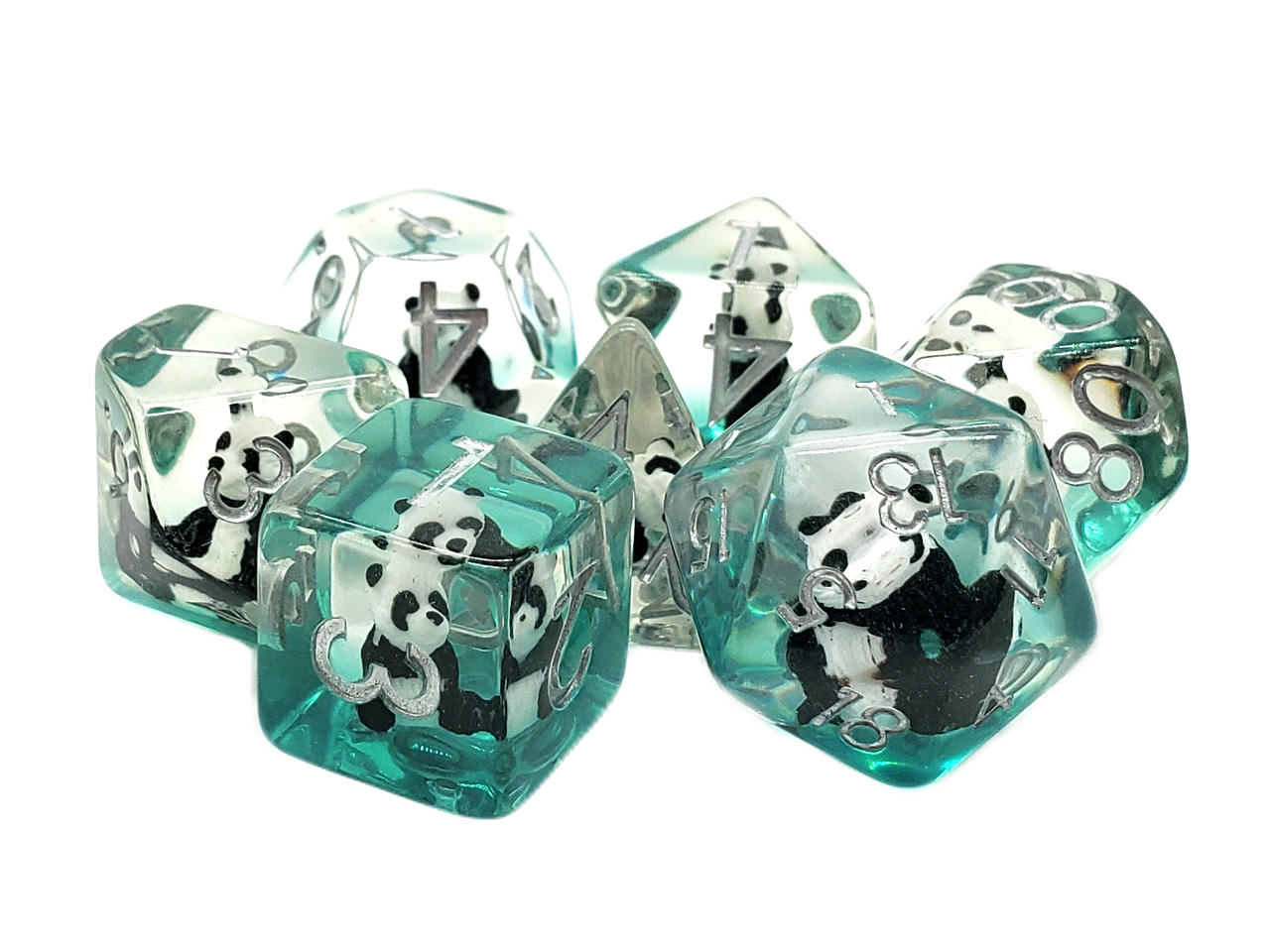 7 Piece DnD RPG Dice Set: Animal Kingdom - Panda Party
