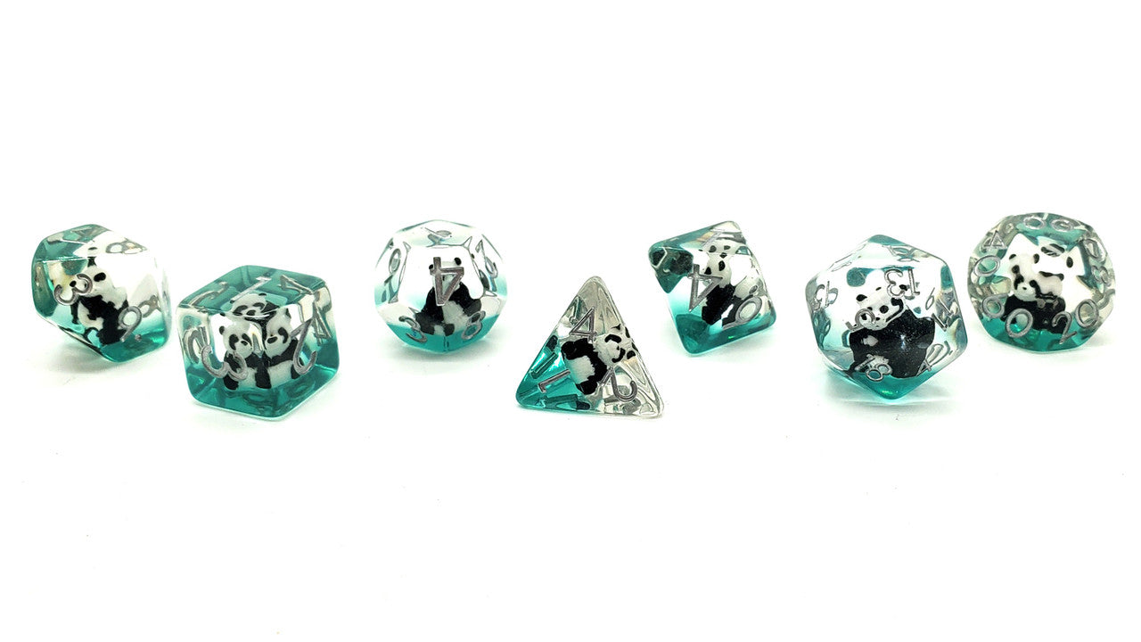 7 Piece DnD RPG Dice Set: Animal Kingdom - Panda Party