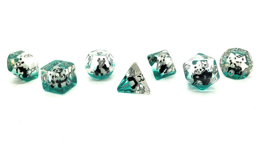 7 Piece DnD RPG Dice Set: Animal Kingdom - Panda Party