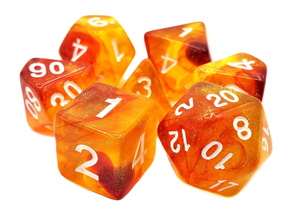 7 Piece DnD RPG Dice Set: Galaxy - Exploding Sun