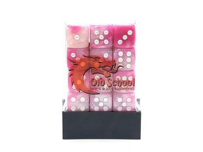 Old School 36ct 12mm D6 Dice Set: Vorpal - Pink & White