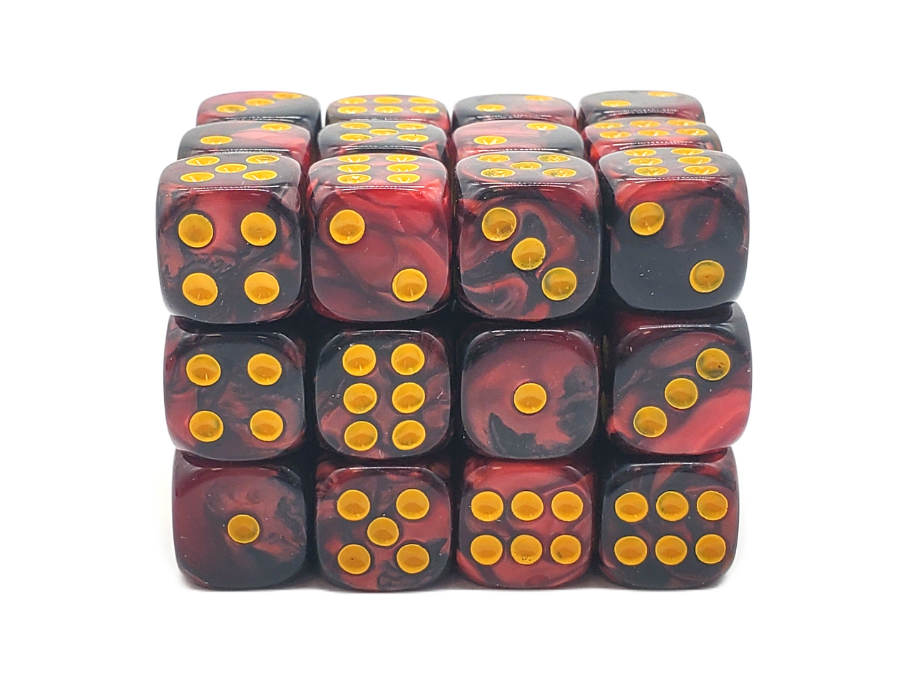 Old School 36ct 12mm D6 Dice Set: Vorpal - Blood Red & Black
