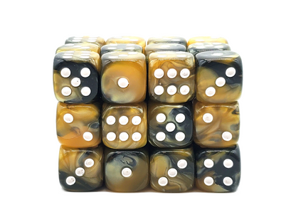 Old School 36ct 12mm D6 Dice Set: Vorpal - Black & Gold