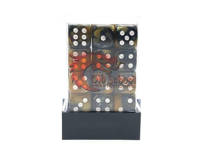 Old School 36ct 12mm D6 Dice Set: Vorpal - Black & Gold
