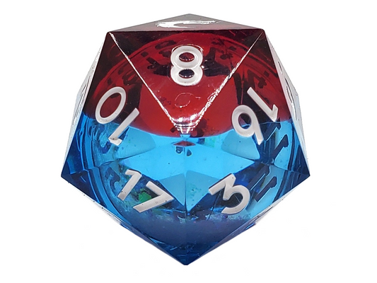 Old School Dice: Sharp Edged 35mm D20 - Liquid Infused - Space Nebula Fury