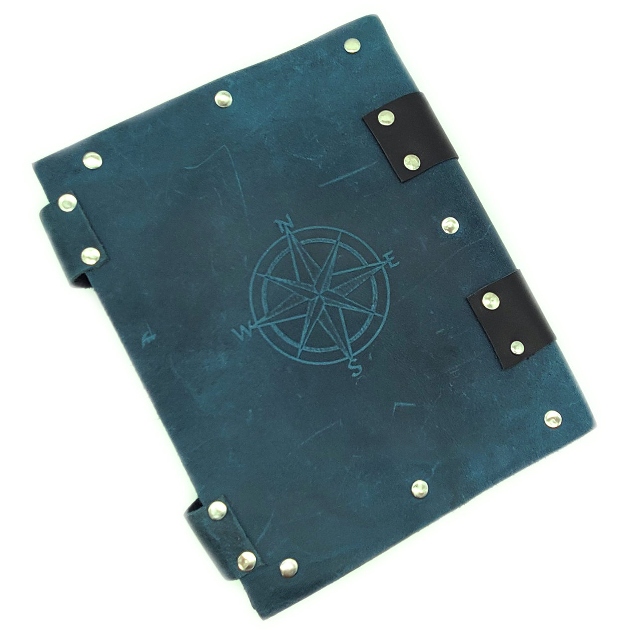 Old School Dice: Adventure Journal 8x6 - Light Blue Leather