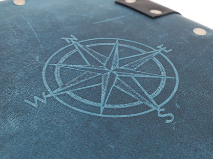 Old School Dice: Adventure Journal 8x6 - Light Blue Leather