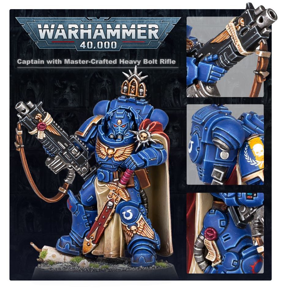 Warhammer 40K - Space Marines: Captain in Gravis Armour with Master-crafted Heavy Bolt Rifle