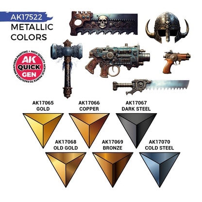 AK Interactive Quick Gen - Metallics (Set)