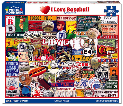 White Mountain Puzzles - I Love Baseball