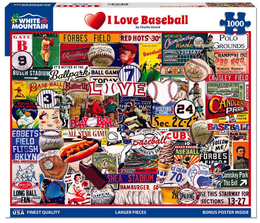 White Mountain Puzzles - I Love Baseball