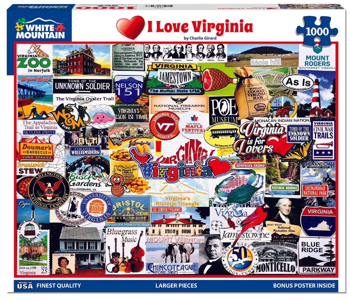 White Mountain Puzzles - I Love Virginia
