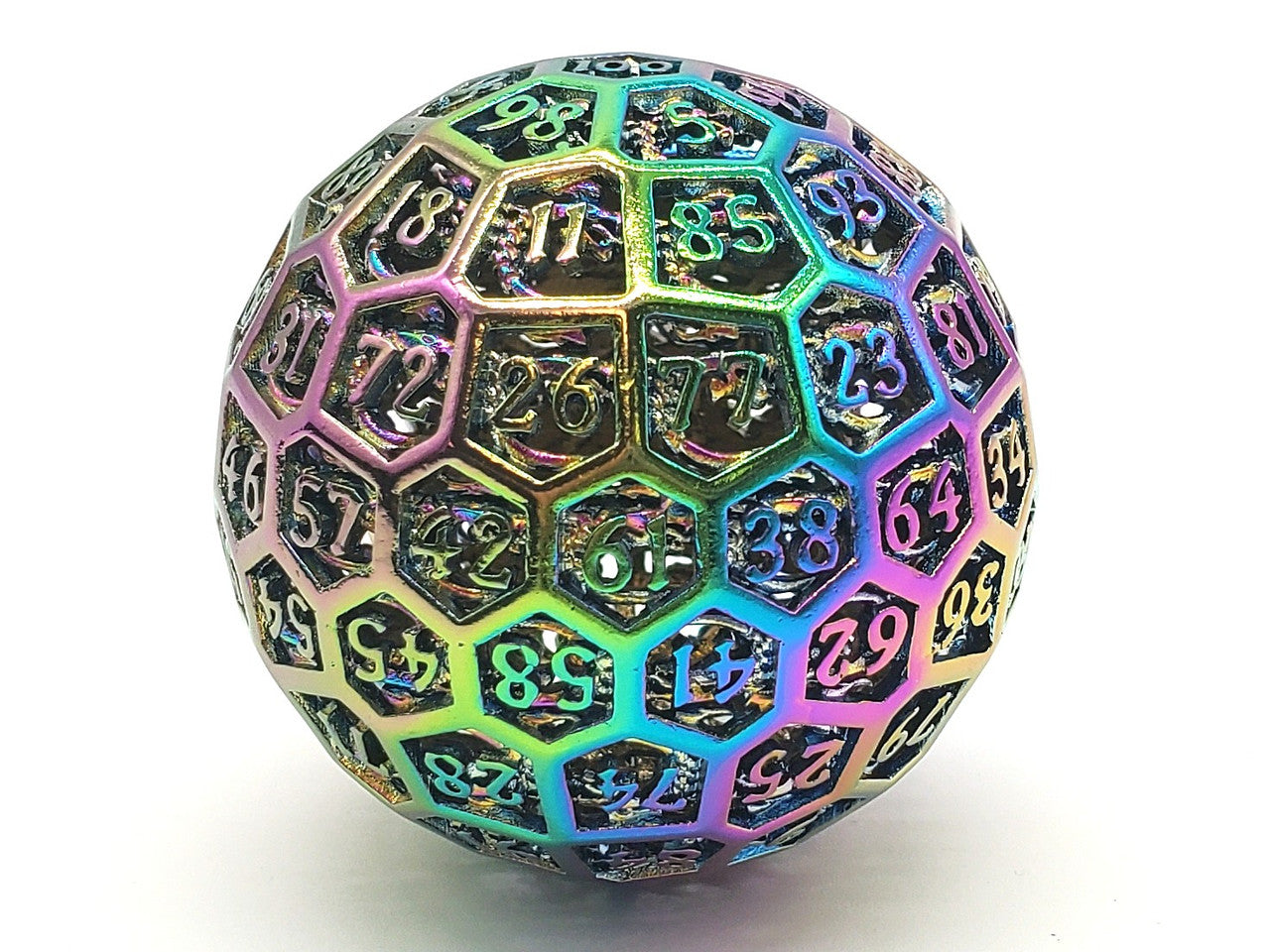 Old School Dice: Hollow Metal 50mm D100 - Dragon's Head - Spectral