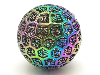 Old School Dice: Hollow Metal 50mm D100 - Dragon's Head - Spectral