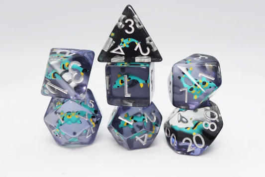 Foam Brain - Turquoise Koi RPG Dice Set