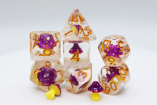 Foam Brain - Purple Mushroom RPG Dice Set
