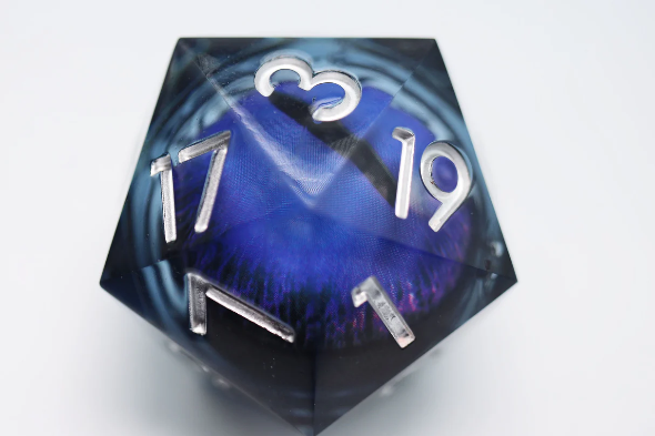 Foam Brain - 35mm Moving Eye D20 - Purple Cyclops Eye