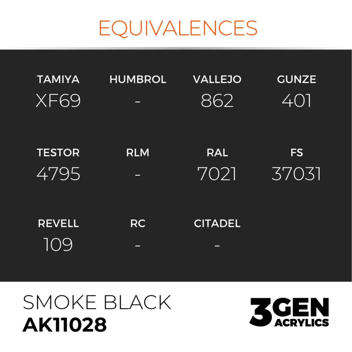 AK Interactive 3G Acrylic Paint: Smoke Black - Standard