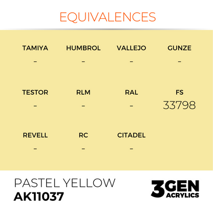 AK Interactive 3G Acrylic Paint: Pastel Yellow - Pastel