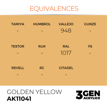 AK Interactive 3G Acrylic Paint: Golden Yellow - Standard