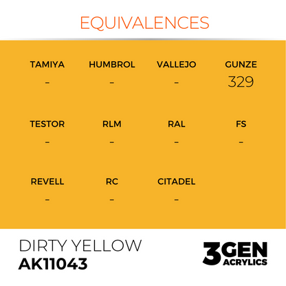 AK Interactive 3G Acrylic Paint: Dirty Yellow - Standard