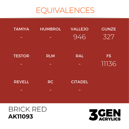 AK Interactive 3G Acrylic Paint: Brick Red - Standard