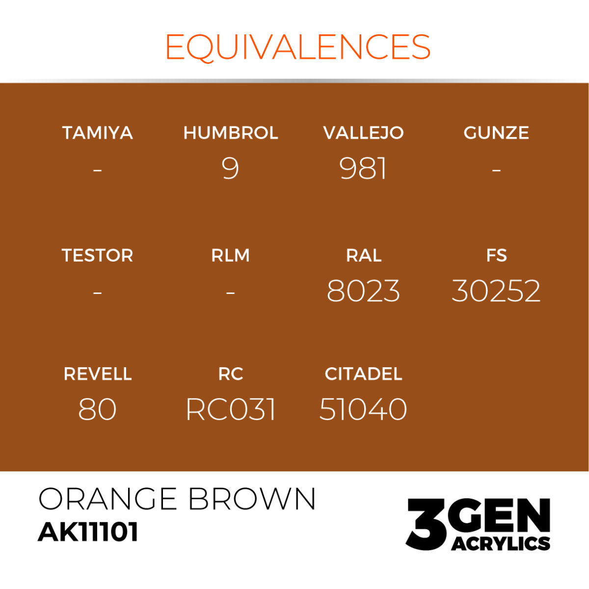 AK Interactive 3G Acrylic Paint: Orange Brown - Standard