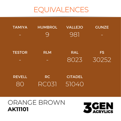 AK Interactive 3G Acrylic Paint: Orange Brown - Standard