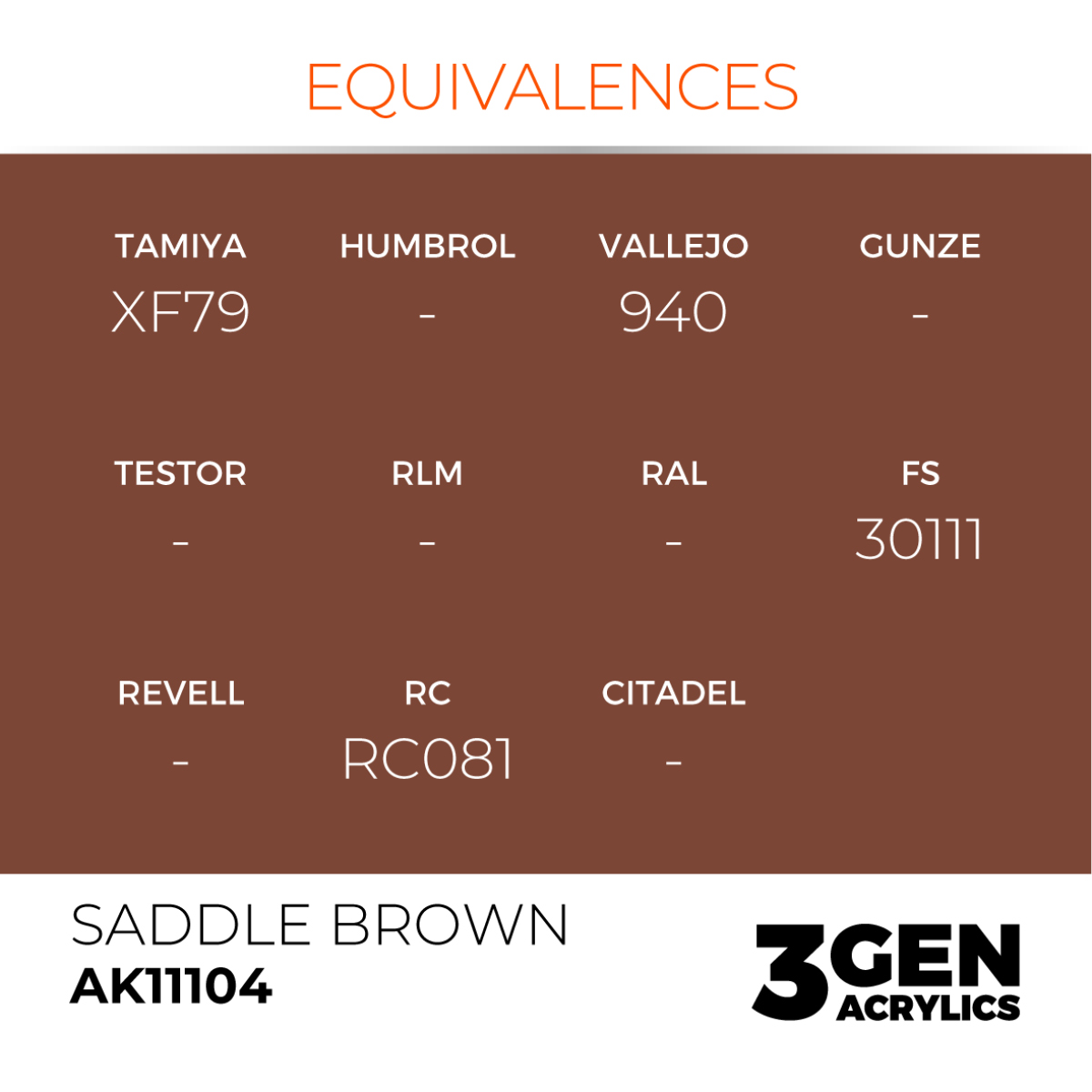 AK Interactive 3G Acrylic Paint: Saddle Brown - Standard