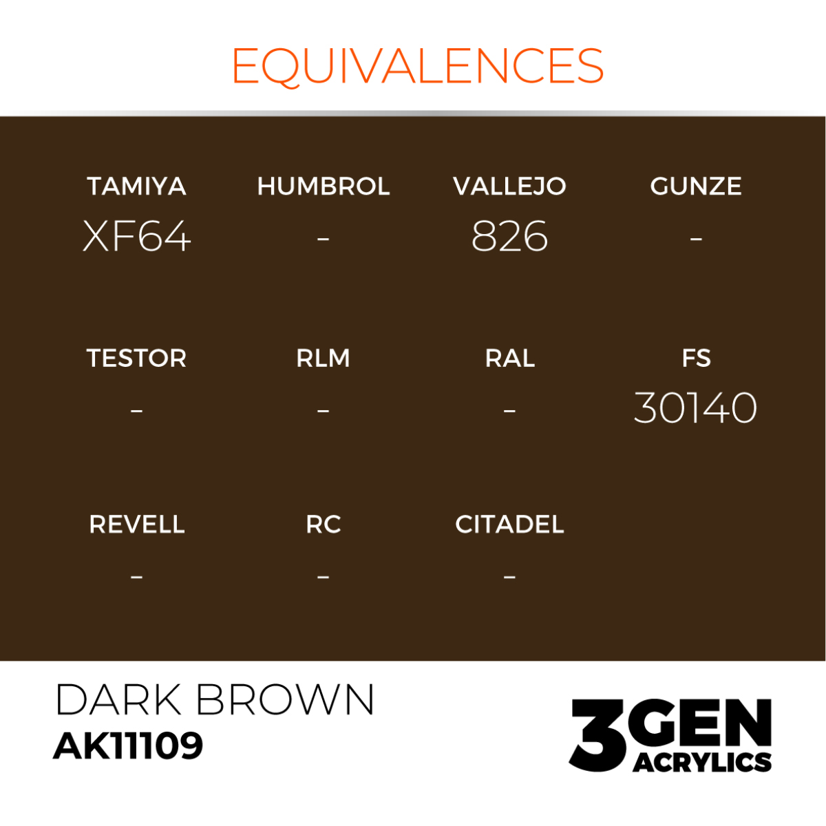 AK Interactive 3G Acrylic Paint: Dark Brown - Standard