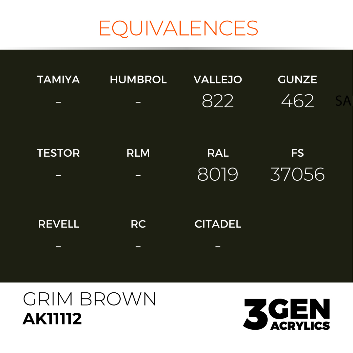 AK Interactive 3G Acrylic Paint: Grim Brown - Standard