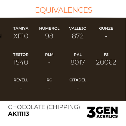AK Interactive 3G Acrylic Paint: Chocolate (Chipping) - Standard