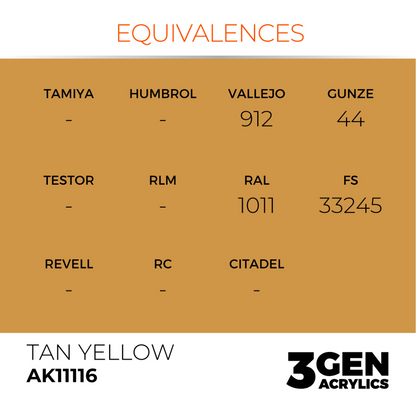 AK Interactive 3G Acrylic Paint: Tan Yellow - Standard