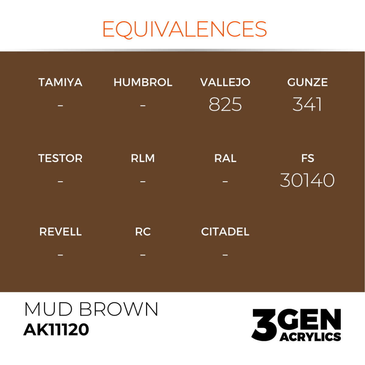 AK Interactive 3G Acrylic Paint: Mud Brown - Standard