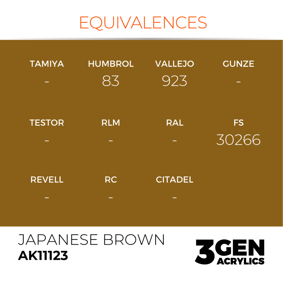 AK Interactive 3G Acrylic Paint: Japanese Brown - Standard