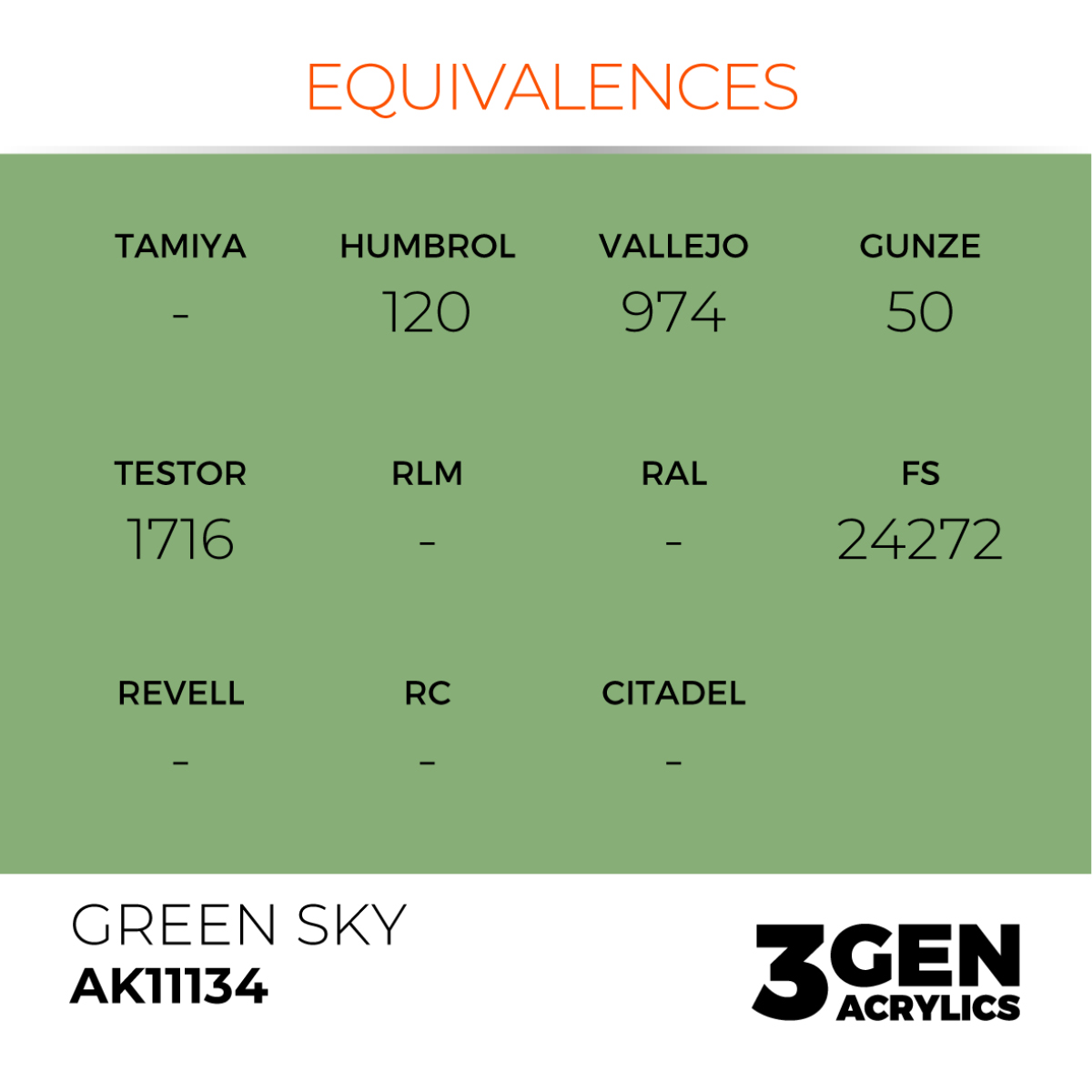 AK Interactive 3G Acrylic Paint: Green Sky - Standard