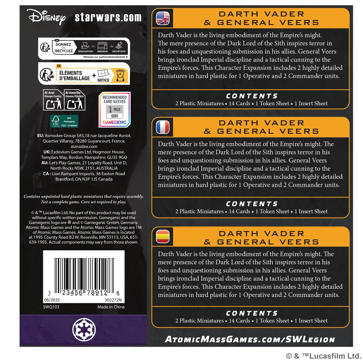 Star Wars Legion - Darth Vader & General Veers Character Expansion