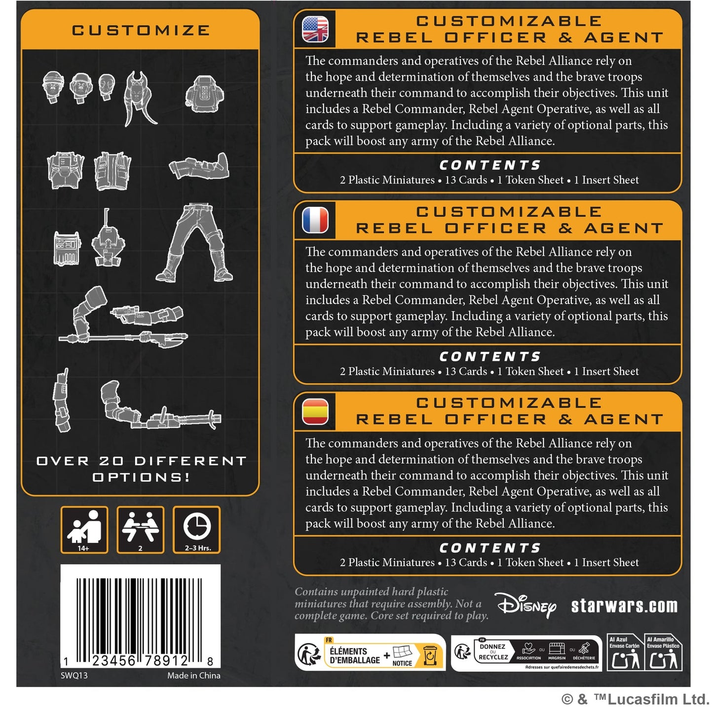 Star Wars Legion - Customizable Rebel Officer & Agent