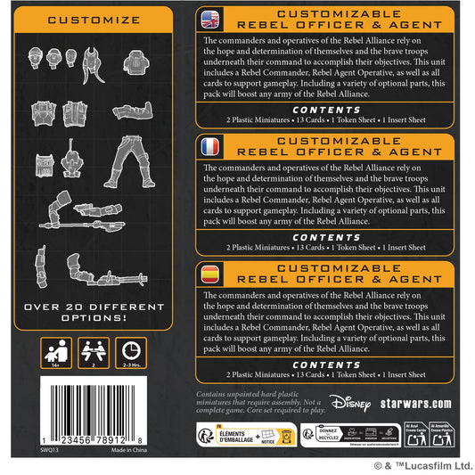 Star Wars Legion - Customizable Rebel Officer & Agent