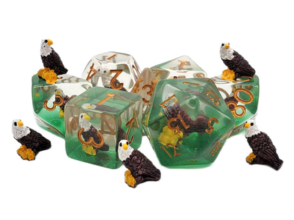 7 Piece DnD RPG Dice Set: Animal Kingdom - Bald Eagle