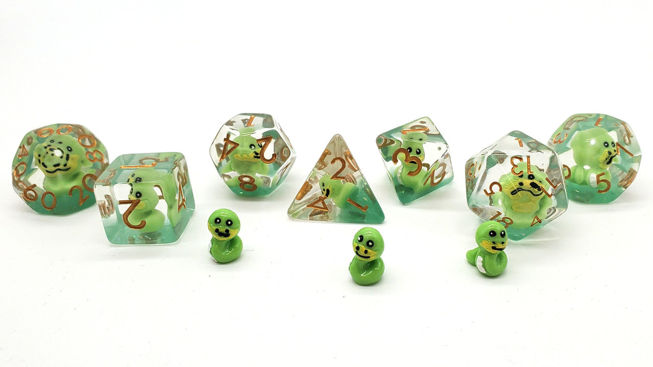 7 Piece DnD RPG Dice Set: Animal Kingdom - Baby Snake