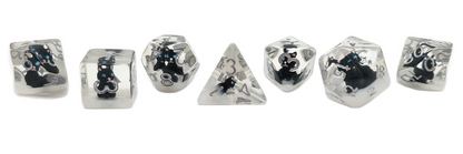 7 Piece DnD RPG Dice Set: Animal Kingdom - Cat - Black