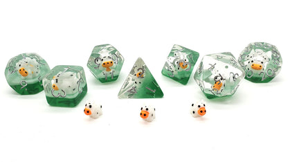 7 Piece DnD RPG Dice Set: Animal Kingdom - Cow
